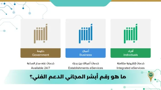 ما هو رقم أبشر المجاني الدعم الفني؟